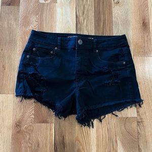 AE Black distressed high rise festival shorts size 12